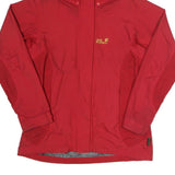 JACK WOLFSKIN Womens Red Outdoor Jacket UK 16 Polyamide Waterproof Zip Hooded
