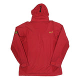 JACK WOLFSKIN Womens Red Outdoor Jacket UK 16 Polyamide Waterproof Zip Hooded