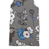 CHRISTOPHER KANE Womens Grey Blue Floral Sleeveless Day Cotton Blend Dress S
