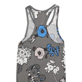 CHRISTOPHER KANE Womens Grey Blue Floral Sleeveless Day Cotton Blend Dress S
