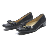 SALVATORE FERRAGAMO Womens Vara Bow Buckle Ankle Shoes Black Leather UK 3.5