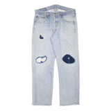 LEVI'S 501XX Mens Jeans Light Blue Regular Straight Denim Stone Wash W32 L27