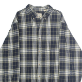 RED HEAD Mens Blue & Cream Plaid Shirt M Cotton Casual Button Down Long Sleeve