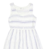 FAT FACE Womens White & Blue Striped Day Cotton Blend Sleeveless Knee Length