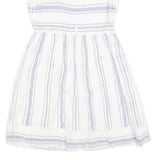 FAT FACE Womens White & Blue Striped Day Cotton Blend Sleeveless Knee Length