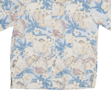 COOKE STREET Mens Blue & Cream Hawaiian Shirt XL Cotton Blend Casual Summer