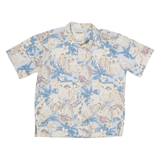 COOKE STREET Mens Blue & Cream Hawaiian Shirt XL Cotton Blend Casual Summer