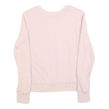 CALVIN KLEIN Womens Pink Crew Neck XS Cotton Blend Sweatshirt Logo Print