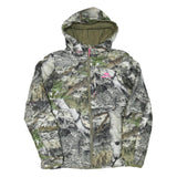 Womens Green Camouflage Hooded Jacket M Polyester Blend Zip Up Outdoor Wear