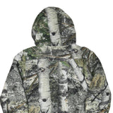 Womens Green Camouflage Hooded Jacket M Polyester Blend Zip Up Outdoor Wear