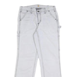 CARHARTT Fleece Lined Womens White Regular Straight Carpenter Trousers W29 L30
