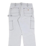 CARHARTT Fleece Lined Womens White Regular Straight Carpenter Trousers W29 L30