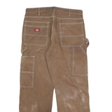 DICKIES Mens Cotton Blend Brown Regular Straight Trousers W34 L30 Workwear