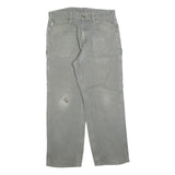 CARHARTT Mens Cotton Blend Grey Loose Straight Trousers W34 L30 Workwear Casual