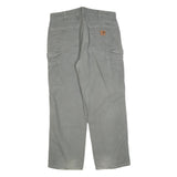 CARHARTT Mens Cotton Blend Grey Loose Straight Trousers W34 L30 Workwear Casual