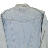 WRANGLER Mens Blue Denim Jacket L Cotton Blend Button Classic Vintage Western