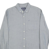 JOHN LEWIS Mens Blue Cotton Blend Shirt M Button Down Collar Long Sleeve Casual