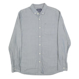JOHN LEWIS Mens Blue Cotton Blend Shirt M Button Down Collar Long Sleeve Casual