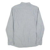JOHN LEWIS Mens Blue Cotton Blend Shirt M Button Down Collar Long Sleeve Casual