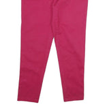TOMMY HILFIGER Womens Cotton Blend Red Regular Trousers W32 L28 Classic Zip