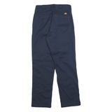 DICKIES Womens Cotton Blend Navy Regular Straight Trousers W26 L28 Workwear Zip