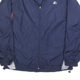 STARTER Mens Navy & Orange Zip Polyester Track Jacket M Sports Casual