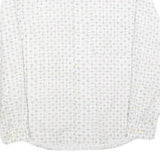MARC O'POLO Mens White & Grey Patterned Shirt M Cotton Blend Long Sleeve Casual