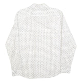 MARC O'POLO Mens White & Grey Patterned Shirt M Cotton Blend Long Sleeve Casual