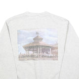 LEE Mens White Schooner Riverside Pullover Sweatshirt M Cotton Blend Casual