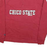 JANSPORT Womens Red Chico State Mom 1/4 Zip Sweatshirt M Casual College Style