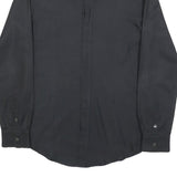 DOLCE & GABBANA Mens Black Plain Shirt S Long Sleeve Luxury Button Collar