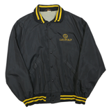 PLA-JAC Mens Black & Yellow Leupold Button Jacket XL Polyester Blend Varsity