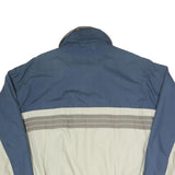 Mens Blue & Cream Colourblock Zip Polyester Blend Jacket XL Outdoor Casual Wear
