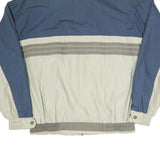 Mens Blue & Cream Colourblock Zip Polyester Blend Jacket XL Outdoor Casual Wear