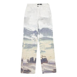 JADED LONDON Womens Jeans White & Blue Regular Straight Denim W26 L34 Landscape