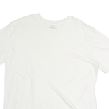 CALVIN KLEIN Mens White T-Shirt XL Short Sleeve Crew Neck Plain Cotton