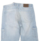 Mens Light Blue Cargo Shorts L W36 Cotton Blend Casual Pockets