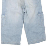 Mens Light Blue Cargo Shorts L W36 Cotton Blend Casual Pockets