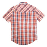 LEVI'S Mens Red & Blue Check Shirt M Cotton Short Sleeve Button Pockets
