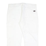 DICKIES Mens Cotton Blend White Relaxed Straight Trousers W40 L30 Workwear