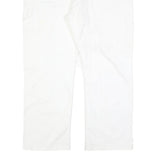 DICKIES Mens Cotton Blend White Relaxed Straight Trousers W40 L30 Workwear