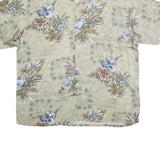 PIERRE CARDIN Mens Beige Floral Cotton Shirt 2XL Short Sleeve Summer Casual