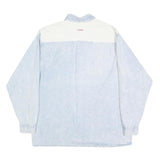 WAIKIKI Mens Blue & Cream Cotton Shirt S Vintage Button Shirt Long Sleeve