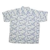 ROUTE 66 Mens White & Blue Floral Print Hawaiian Shirt XL Summer Casual