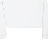 LEVI'S Womens White Sweatshirt XS Crew Neck Cotton Blend Cropped Logo Pullover