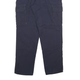 CARHARTT Mens Cotton Blend Navy Regular Cargo Trousers W32 L30 Workwear Zip