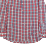 TOMMY HILFIGER Mens Red Blue White Check Shirt L Classic Button-Down Long Sleeve