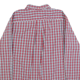 TOMMY HILFIGER Mens Red Blue White Check Shirt L Classic Button-Down Long Sleeve