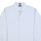 LEE Mens Light Blue Shirt XL Cotton Western Style Long Sleeve Button Fastening