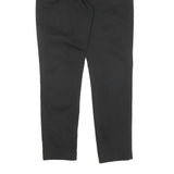 Men's Black Cotton Blend Regular Fit Zip Closure Trousers W30 L28 Classic Style